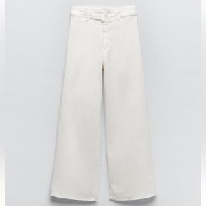 Zara Marine Straight White Jeans